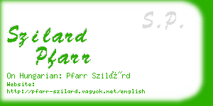 szilard pfarr business card